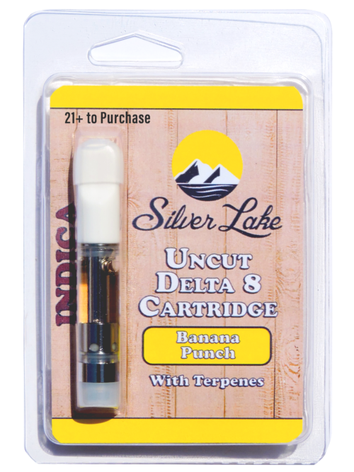 Silver Lake | Delta 8 Uncut Glass Vape Cartridge | Banana Punch (Indica)
