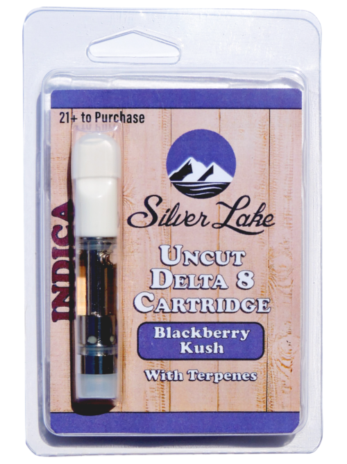 Silver Lake | Delta 8 Uncut Glass Vape Cartridge | Blackberry Kush (Indica)
