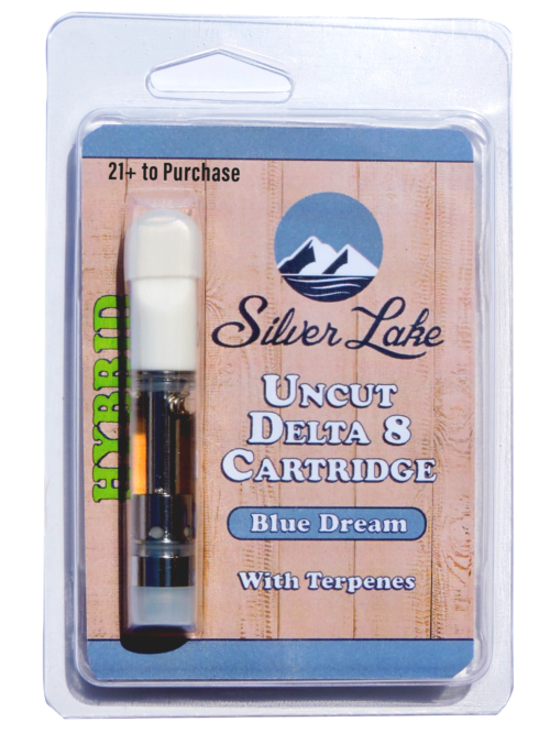 Silver Lake | Delta 8 Uncut Glass Vape Cartridge | Blue Dream (Sativa)