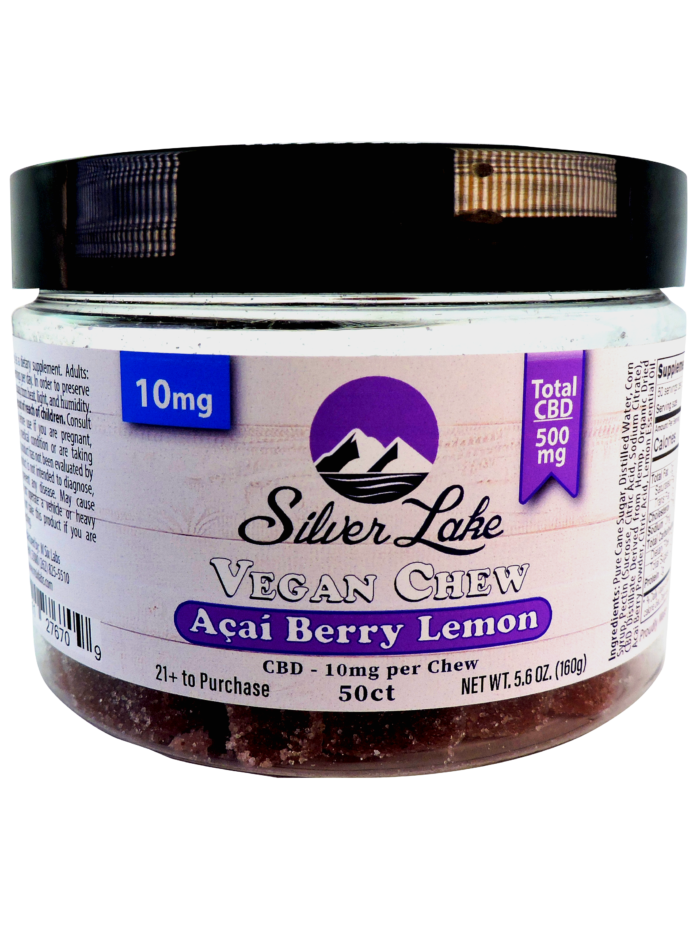 CBD 10mg 50ct Specialty Vegan Chews | Acai Berry Lemon | Silver Lake