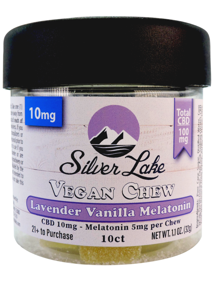 CBD 10mg 10ct Vegan Chews | Lavender Vanilla Melatonin | Silver Lake