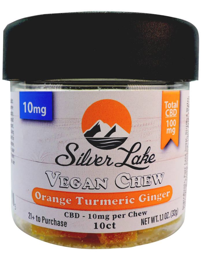 CBD 10mg 10ct Specialty Vegan Chews | Orange Turmeric Ginger | Silver Lake