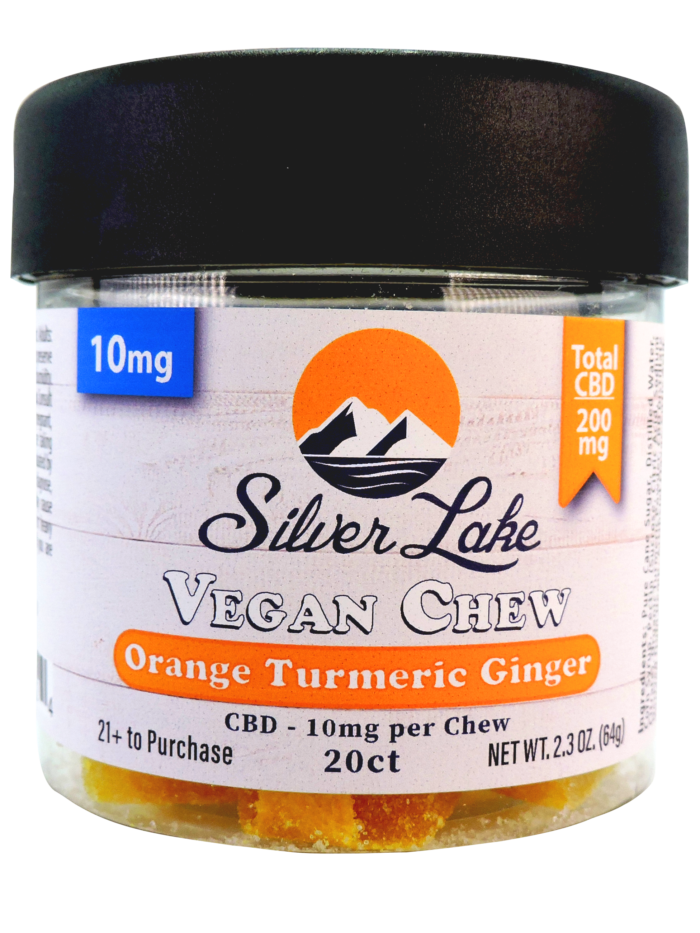 CBD 10mg 20ct Specialty Vegan Chews | Orange Turmeric Ginger | Silver Lake