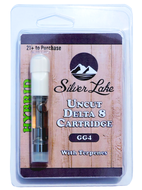 Silver Lake | Delta 8 Uncut Glass Vape Cartridge | GG4 (Hybrid)