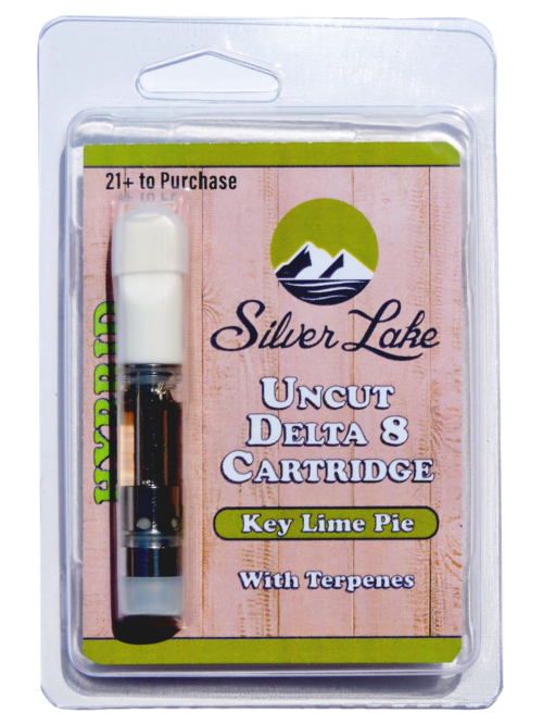 Silver Lake | Delta 8 Uncut Glass Vape Cartridge | Key Lime Pie (Hybrid)