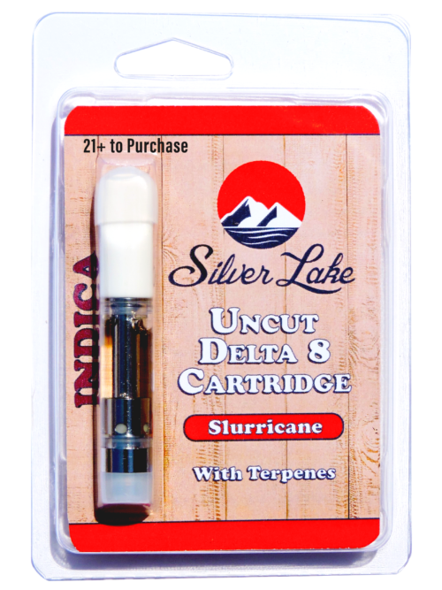 Silver Lake | Delta 8 Uncut Glass Vape Cartridge | Slurricane (Indica)