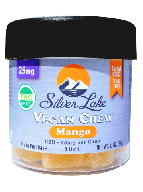 Silver Lake | THC-Free CBD 25mg | 10 Count Vegan Chews | Mango