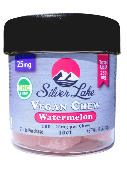 Silver Lake | THC-Free CBD 25mg | 10 Count Vegan Chews | Watermelon