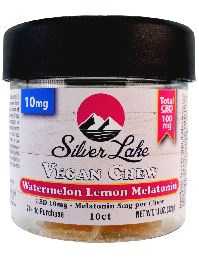 CBD 10mg 10ct Specialty Vegan Chews | Watermelon Lemon Melatonin | Silver Lake