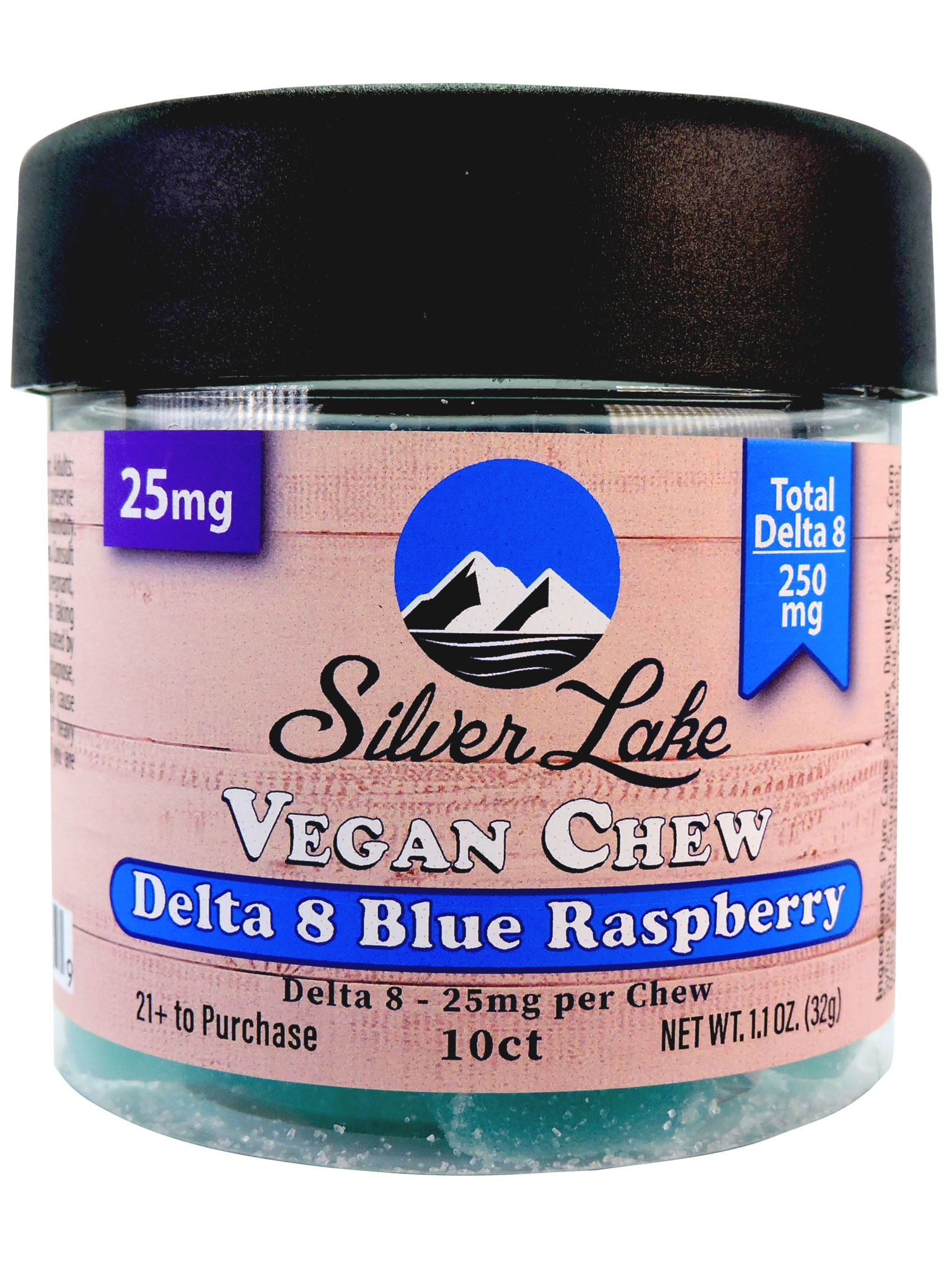 Silver Lake | Delta 8 25mg Vegan Chews | Blue Raspberry 10ct