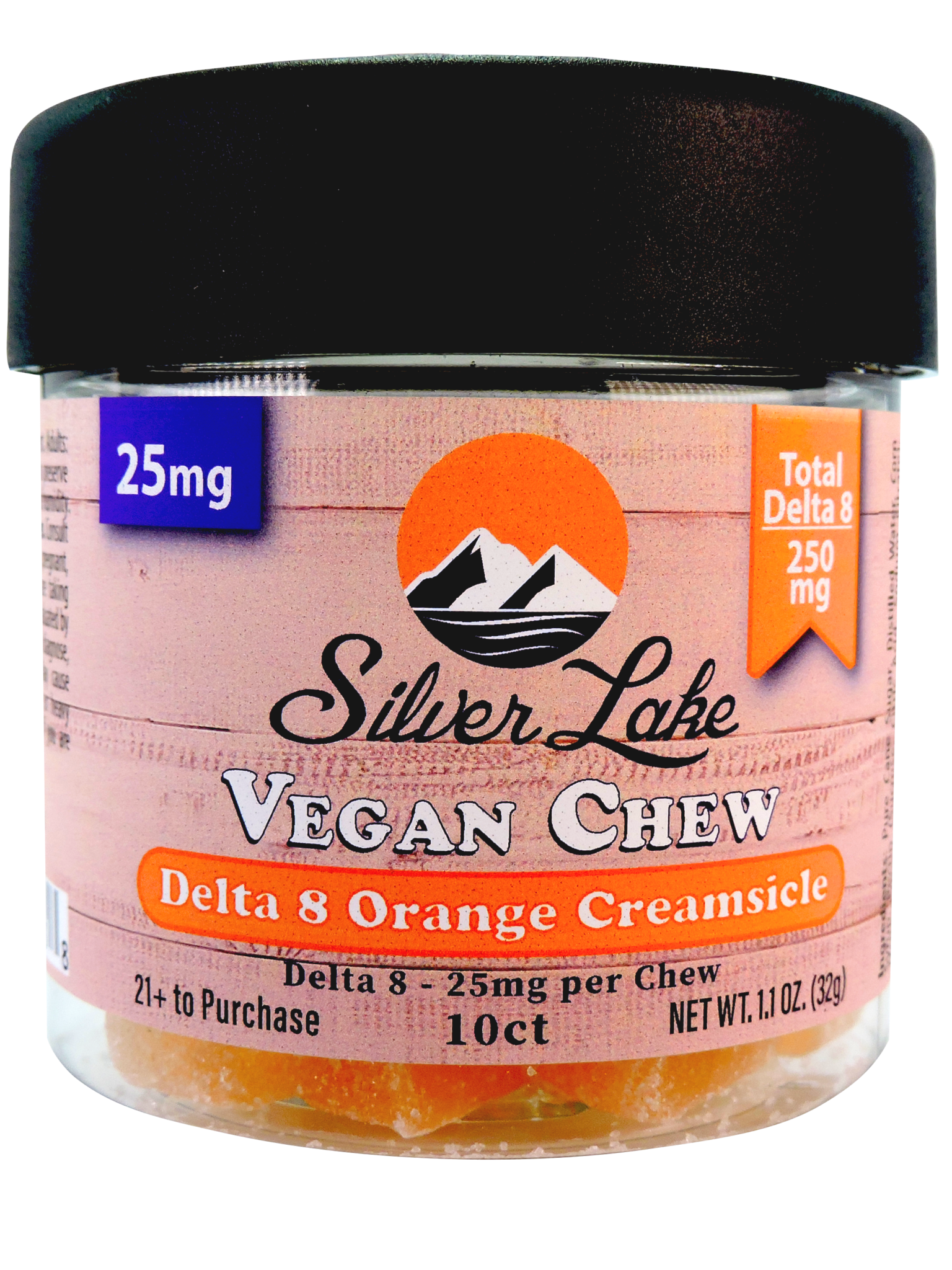 Silver Lake | Delta 8 25mg Vegan Chews | Orange Creamsicle