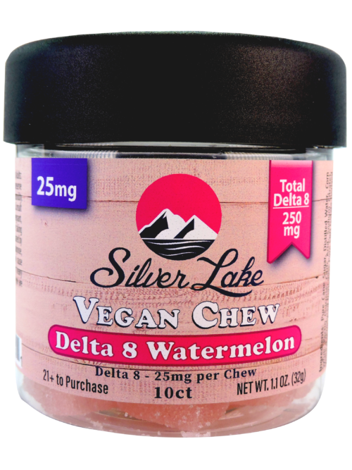 Silver Lake | Delta 8 25mg | 10 Count Vegan Chews | Watermelon