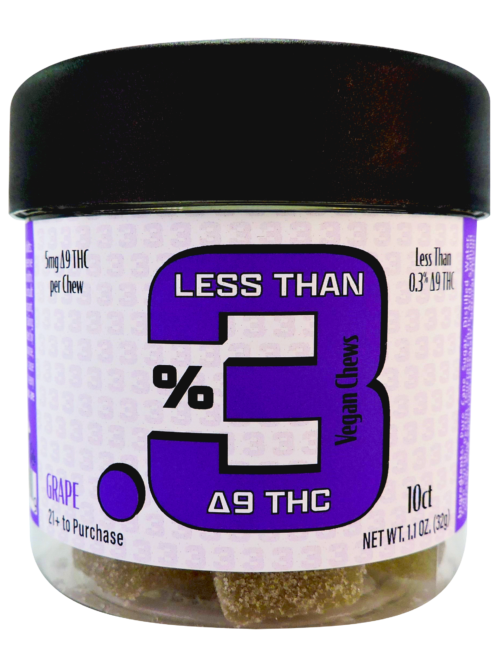 Silver Lake | Less Than .3% D9 THC Vegan Chews 10 ct | Grape