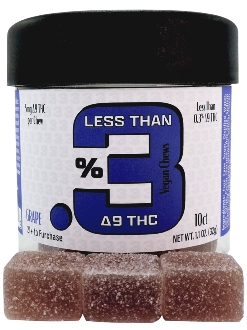Silver Lake | Less Than .3% D9 THC Vegan Chews 10 ct | Grape