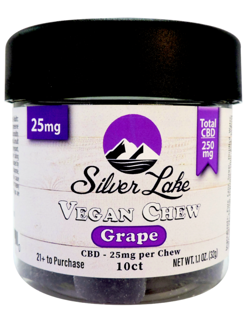 Silver Lake | CBD 25mg | 10 Count Vegan Chews | Grape
